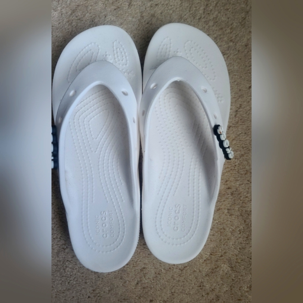 White wedge Crocs